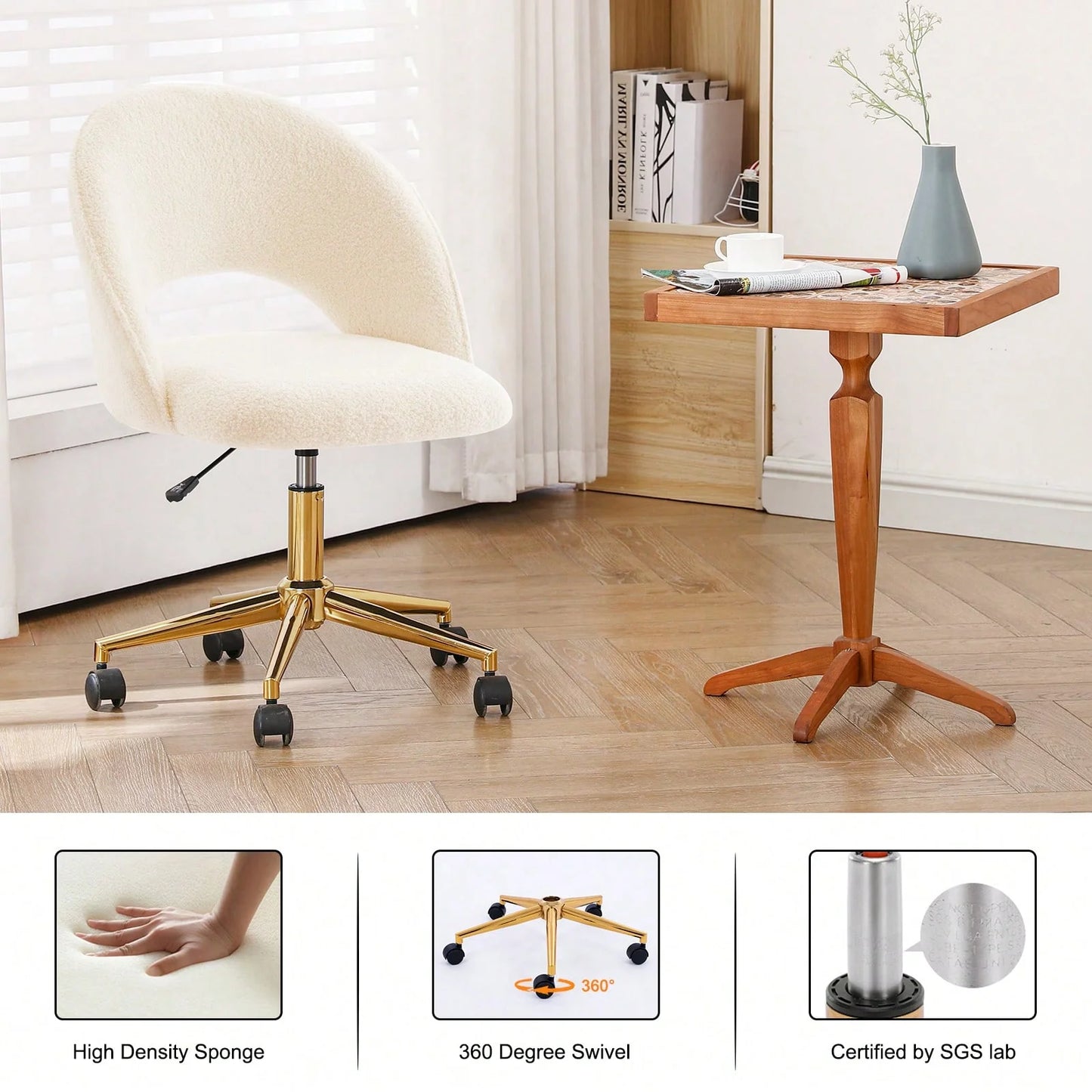 Fumahaus Sherpa Swivel Vanity Desk Chair