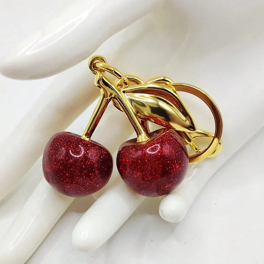 LocalNew Fashion Crystal Cherry Pendant Metal Key Chain, Suitable For Daily Wear, For Bag Accessories, Can Send Family Gifts, Friends Gifts, Classmates Gifts, Lovers Gifts, Birthday Gifts, Teachers Gifts, Souvenirs