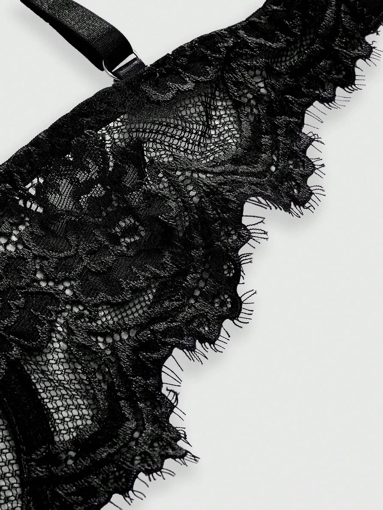 ROMWE Goth Women's Fashion Floral Lace Underwire Triangle Cup Bra