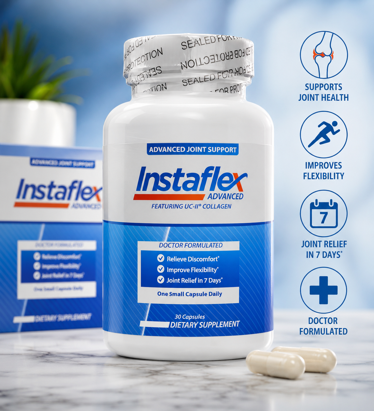 New & Sealed Instaflex Advanced Joint Support Supplement 30 Capsules | New & Sealed