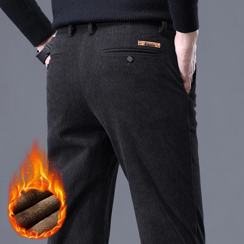 Men's Fleece Corduroy Winter Pants
