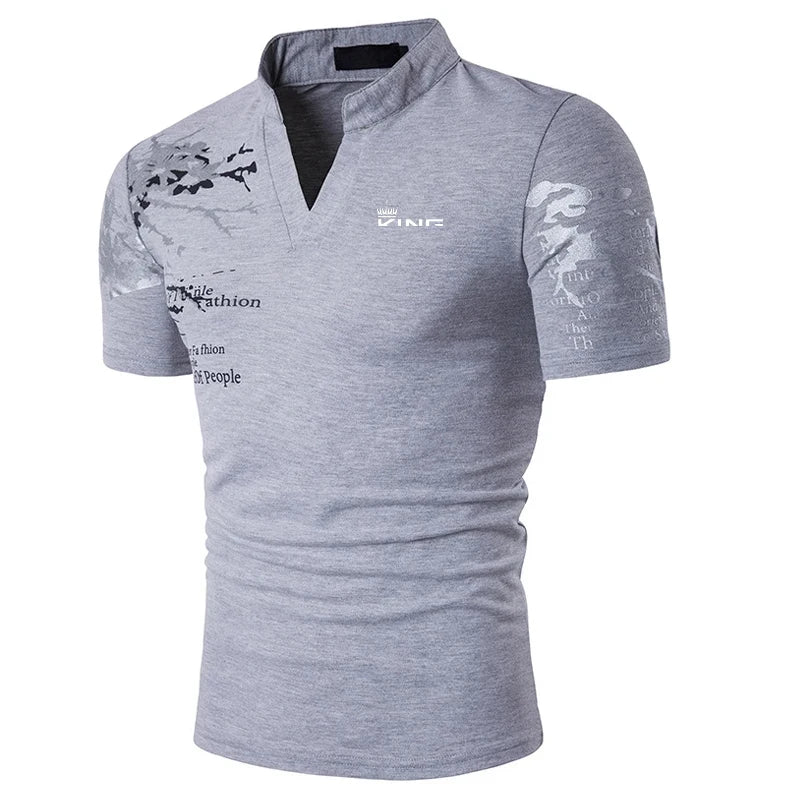 Men's Graphic Print Polo Shirt
