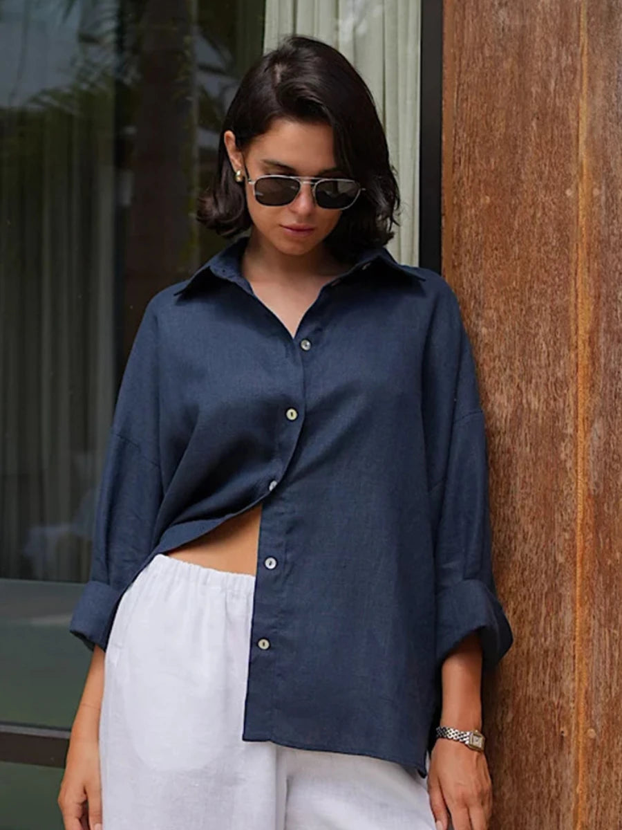 Bornladies Cotton Loose Casual Shirt