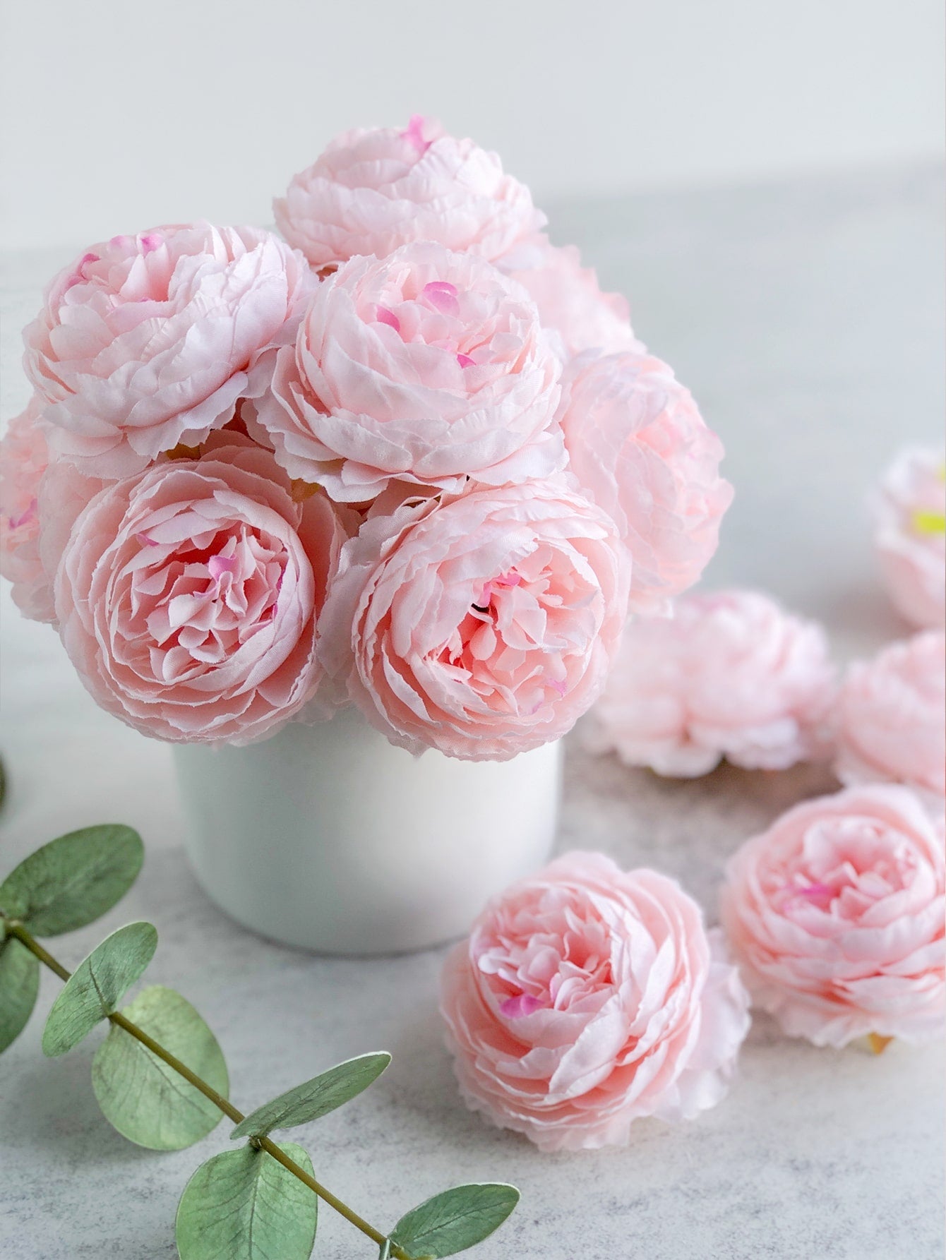 12/24pcs Artificial Peony Flowers Simulated Peony Flower Heads With Stems For Wedding Party Decoration, Cake Decoration And Home Living Room Table Centerpieces,Fake Plants,Fall Decor,Room,Desk,Garden Decor,Room Decoration Stuff