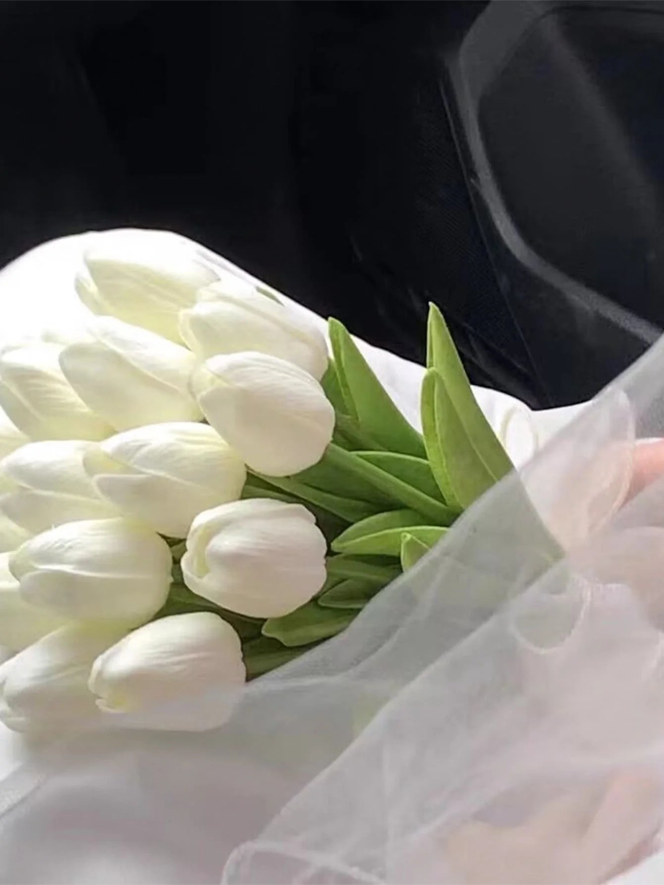 3pcs/6pcs Mini White Tulip Artificial Flowers, Wedding Home Decor, Realistic Fake Tulips Gifts Birthday Graduation