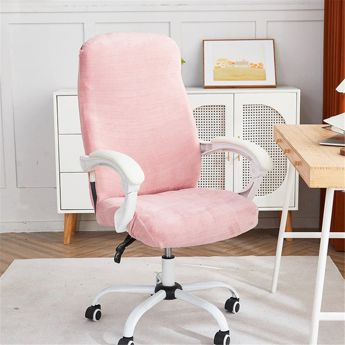 Velvet Stretch Office Chair Cover