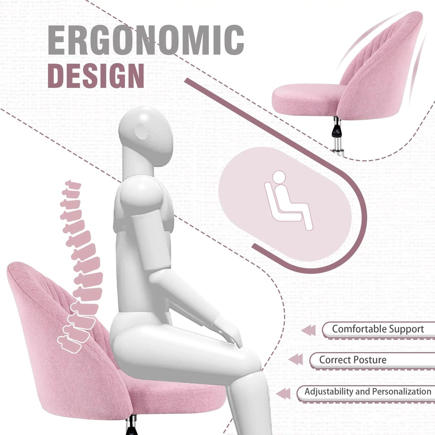 Furmax Armless Swivel Desk Chair