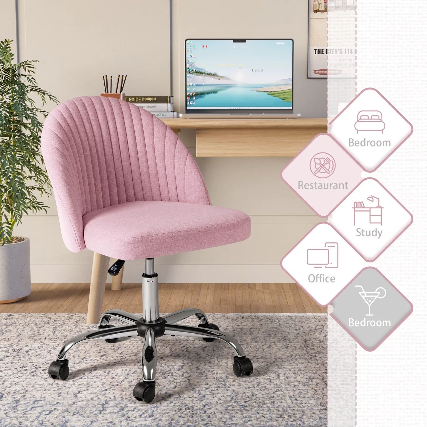 Furmax Armless Swivel Desk Chair