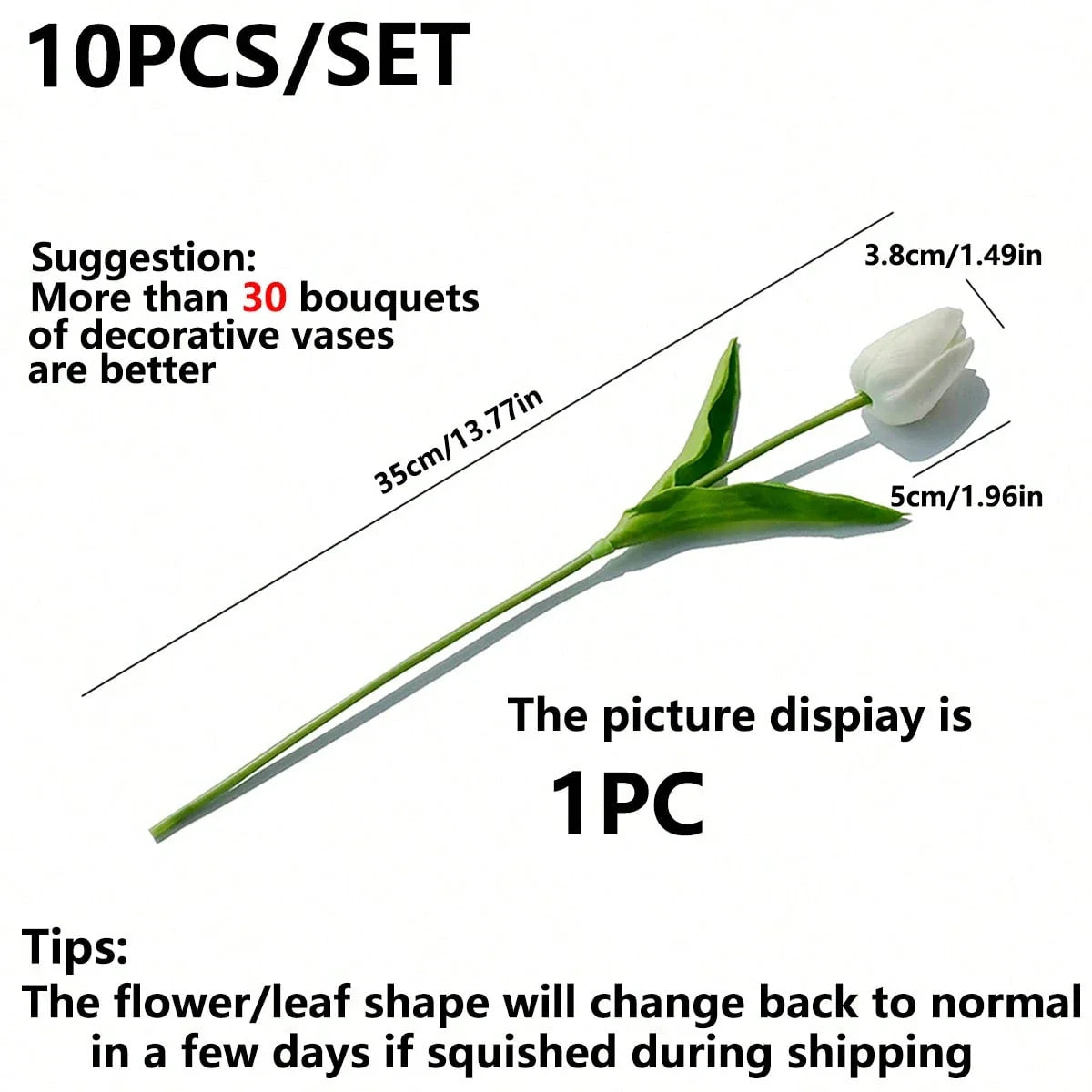 1/3/10/20/30pcs Premium Artificial Flowers, Real Touch Tulips Bouquet, Artificial Flowers For Wedding Room Home Hotel Party Event Valentine's Day New Years Gifts