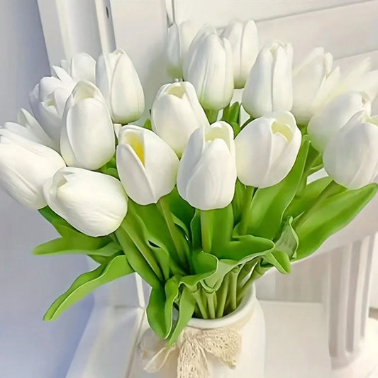 1/3/10/20/30pcs Premium Artificial Flowers, Real Touch Tulips Bouquet, Artificial Flowers For Wedding Room Home Hotel Party Event Valentine's Day New Years Gifts