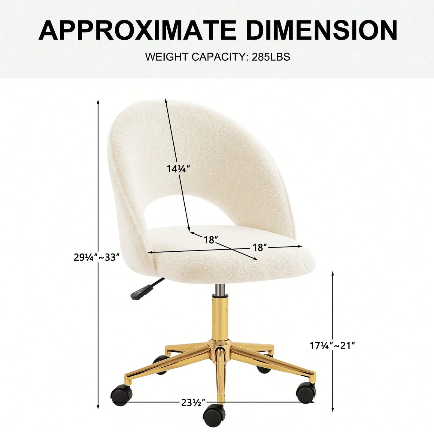 Fumahaus Sherpa Swivel Vanity Desk Chair