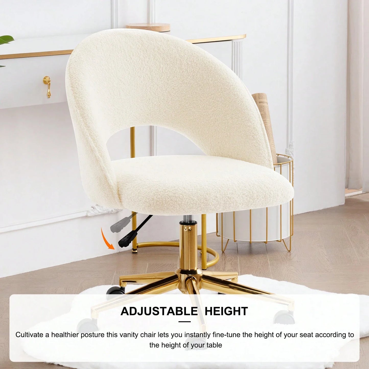 Fumahaus Sherpa Swivel Vanity Desk Chair