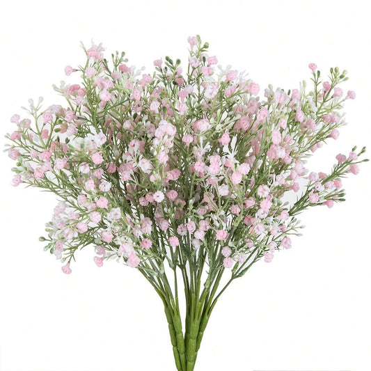 1pc/3pcs Artificial Plastic Baby's Breath Flower Bouquet, Fake Flowers For Valentine's Day, Bride, Wedding, Home, Restaurant, Bedroom Decor, Holiday, Birthday Party, Outdoor Garden Decor, Valentine's Day, Graduation Gift