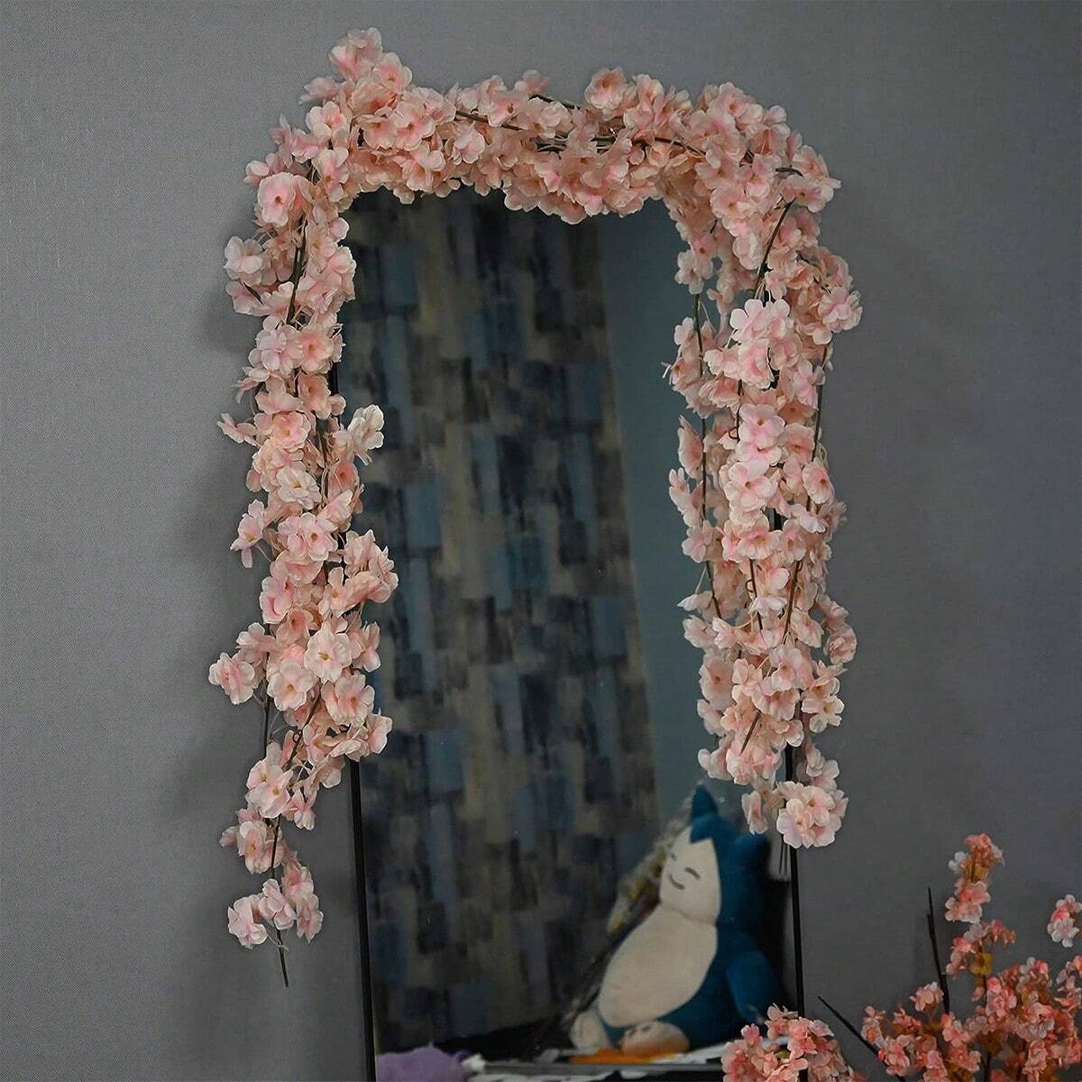 1pc/3pcs Silk Cherry Blossom Vine Artificial Flowers, Bridal Bouquet, Autumn Decor For Vase, Home, Restaurant, Bedroom, Weddings, Parties, Outdoor Garden, Valentine's Day, Graduation Gifts
