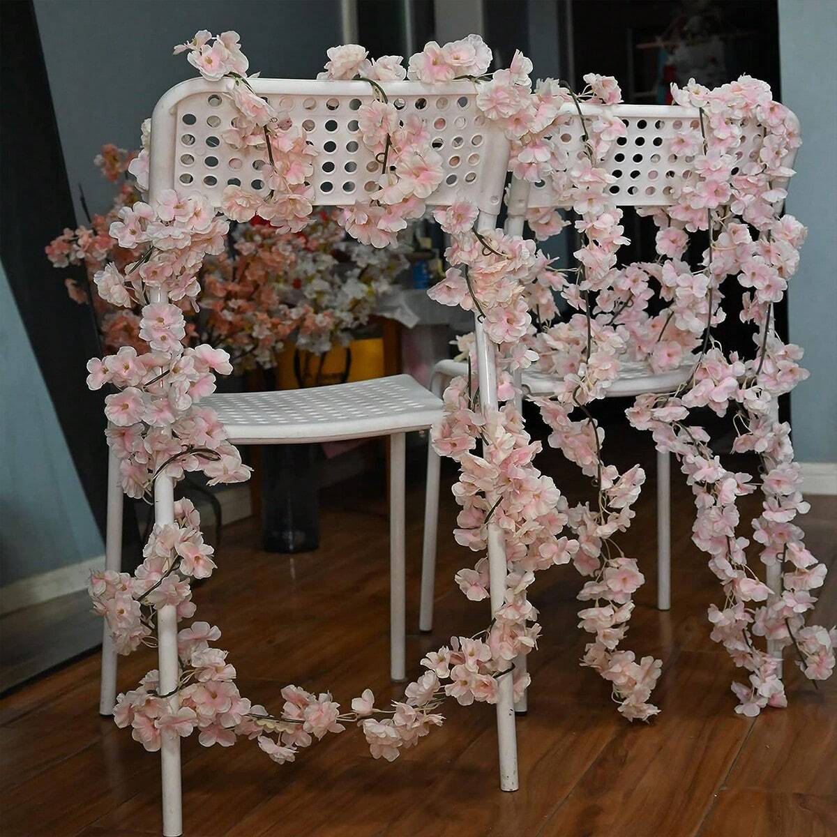1pc/3pcs Silk Cherry Blossom Vine Artificial Flowers, Bridal Bouquet, Autumn Decor For Vase, Home, Restaurant, Bedroom, Weddings, Parties, Outdoor Garden, Valentine's Day, Graduation Gifts