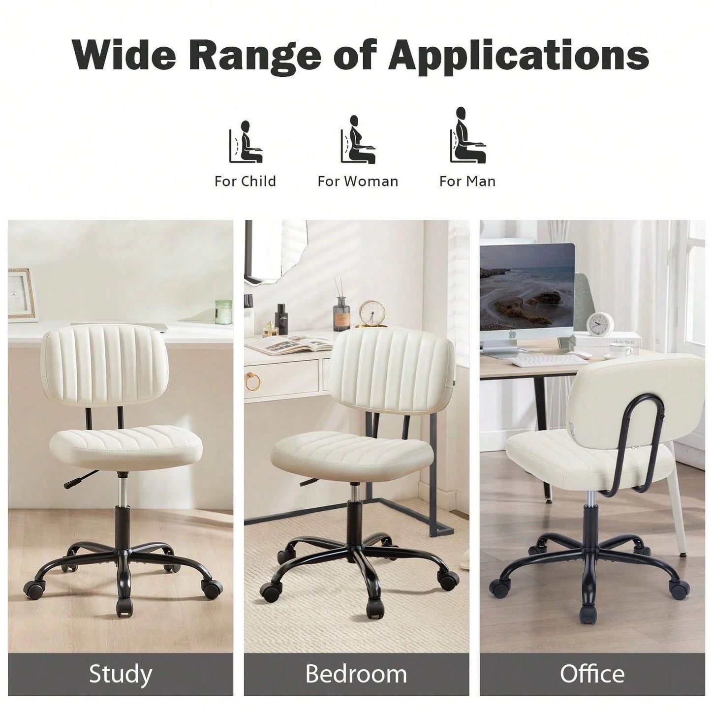 Sweetcrispy Small Armless Office Chair
