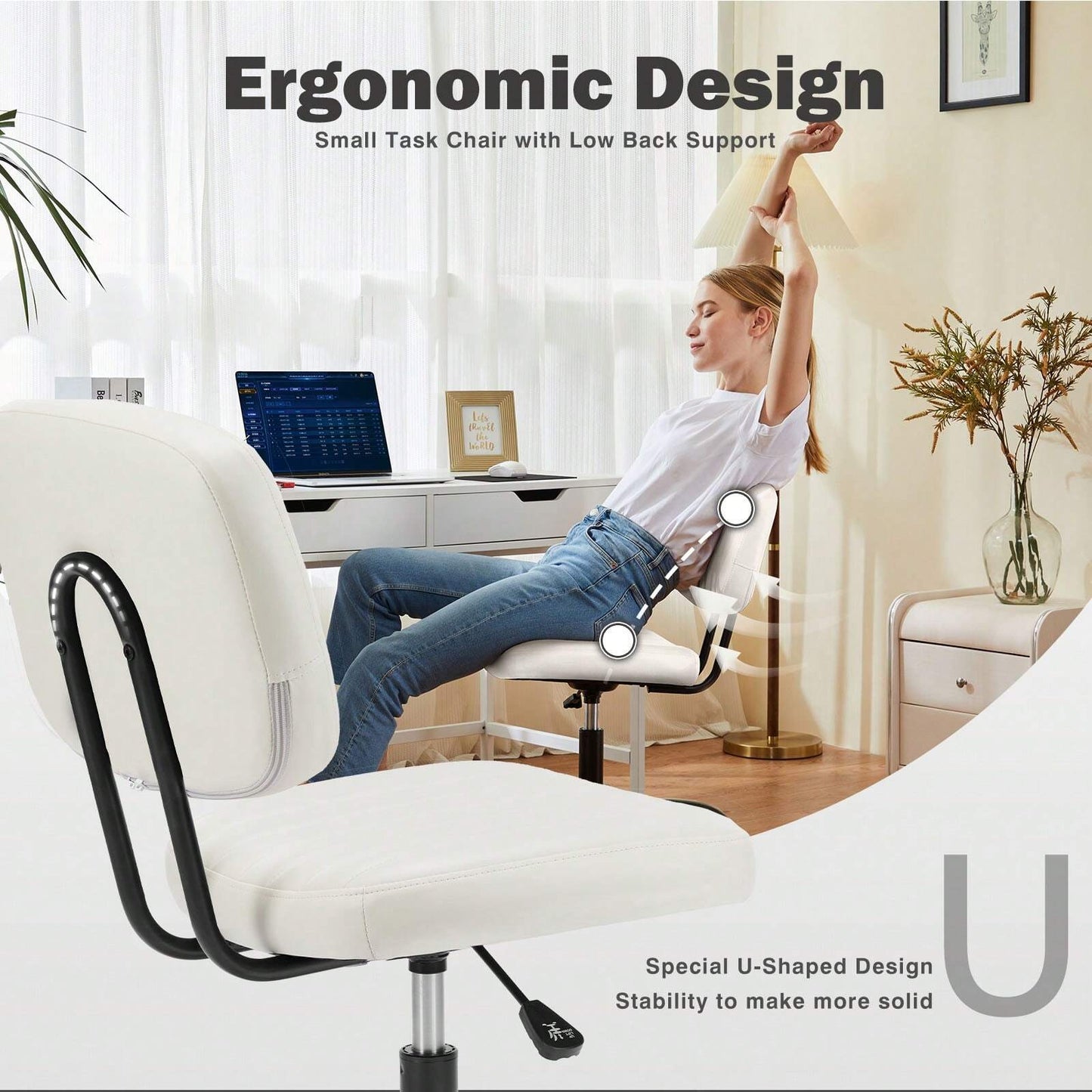 Sweetcrispy Small Armless Office Chair
