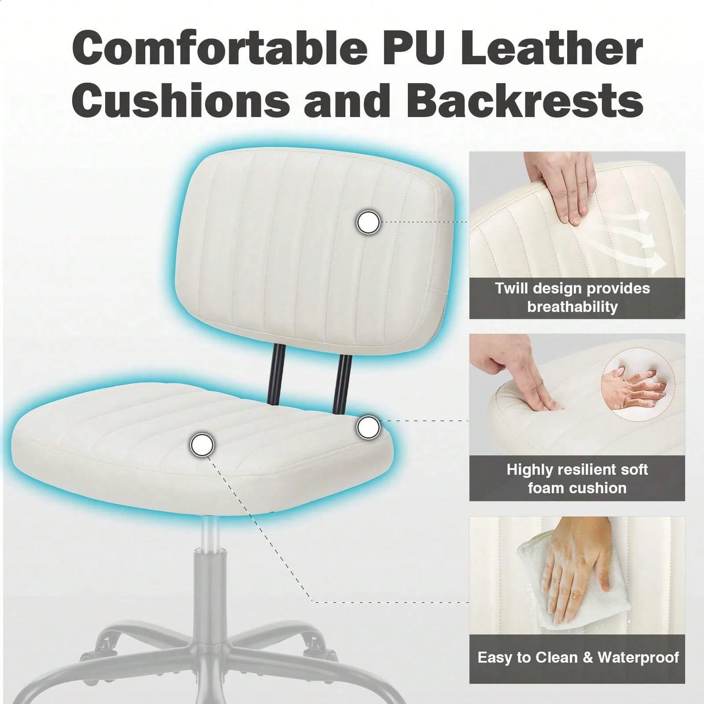 Sweetcrispy Small Armless Office Chair