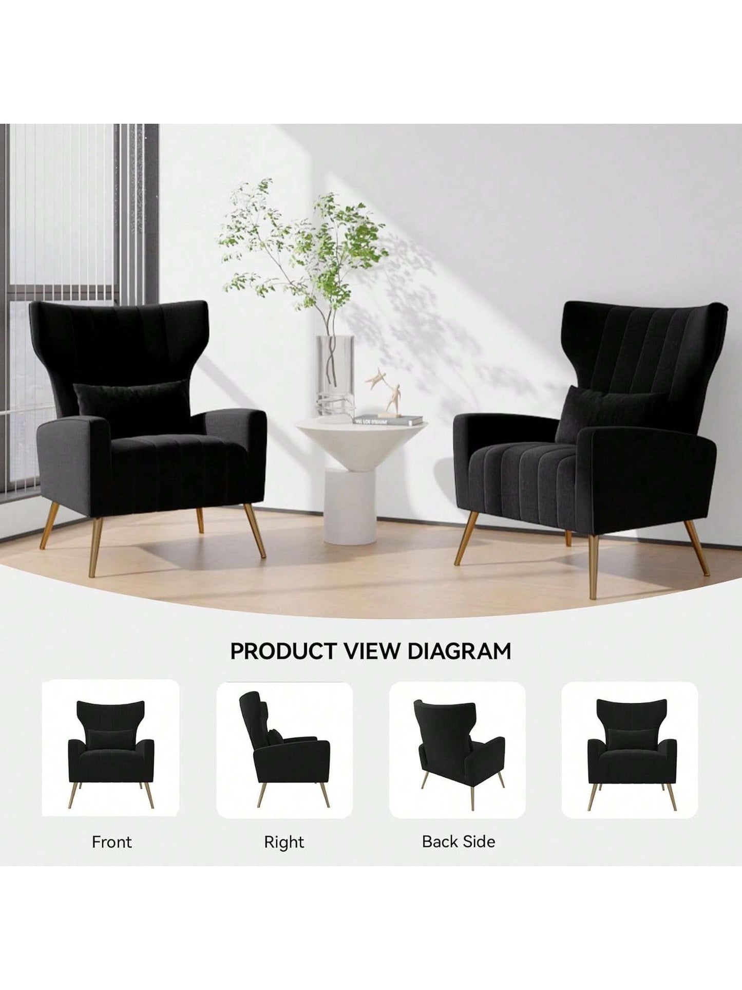Nalupatio Velvet High-Back Lounge Armchair