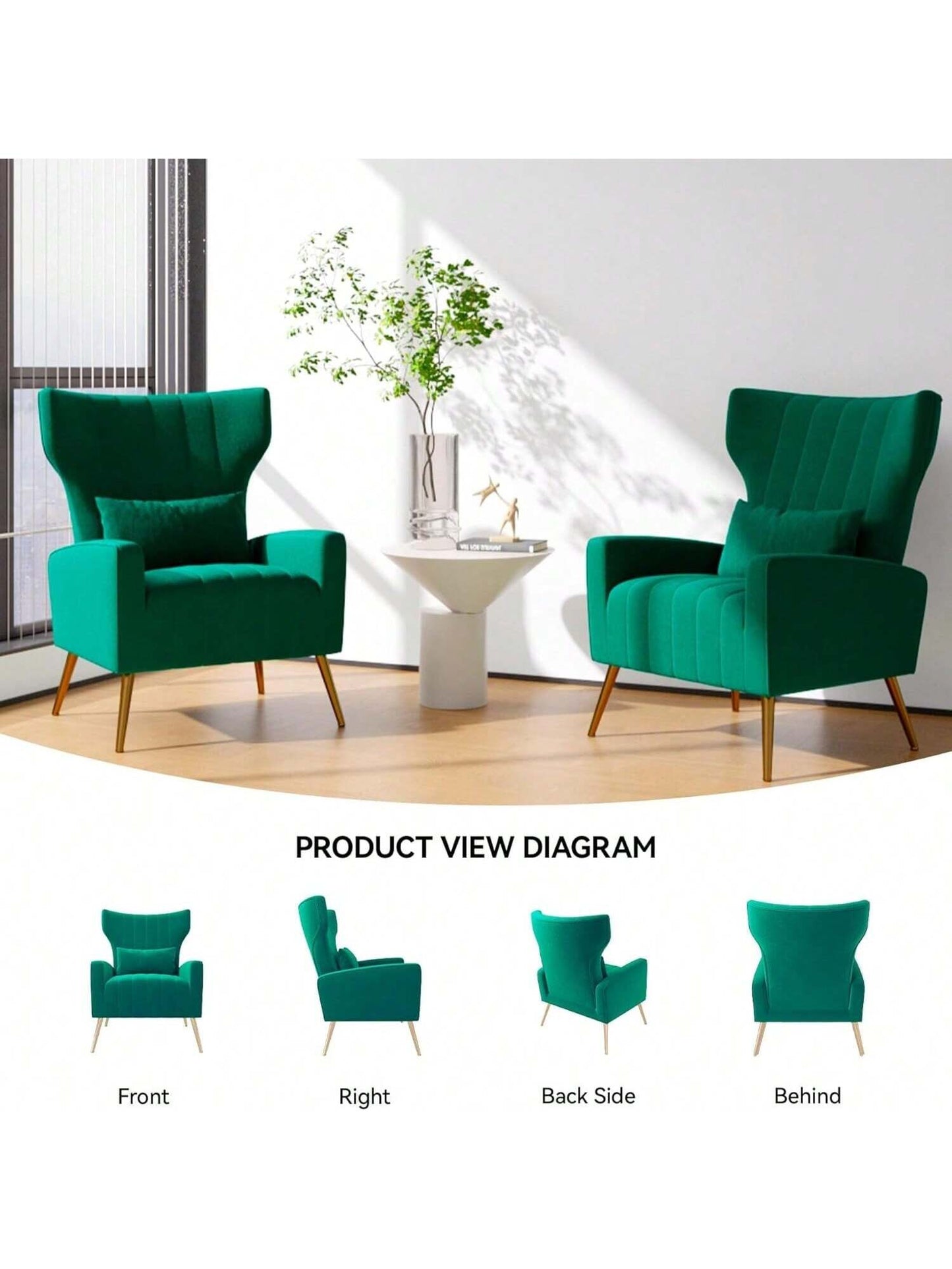 Nalupatio Velvet High-Back Lounge Armchair