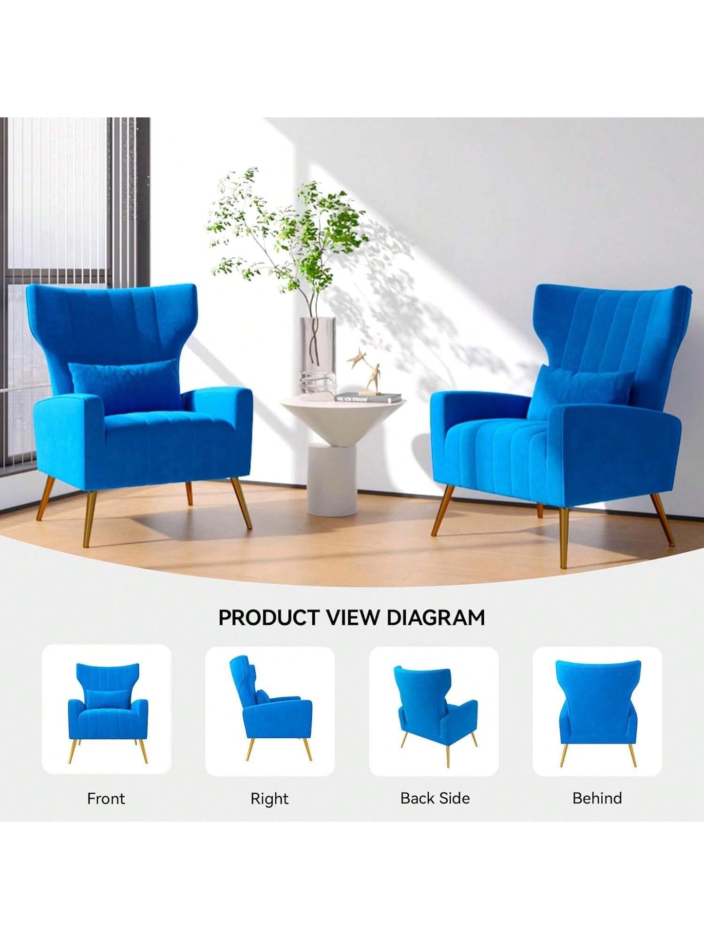 Nalupatio Velvet High-Back Lounge Armchair