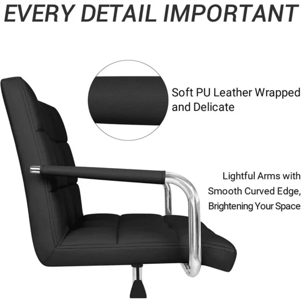 Mid Back PU Leather Office Chair