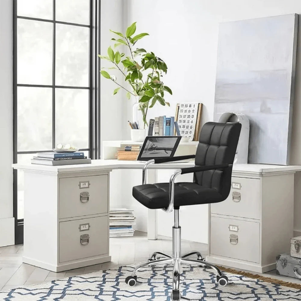 Mid Back PU Leather Office Chair