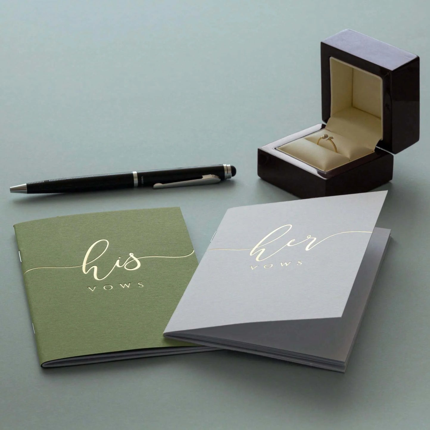 2PCS Wedding Vow Books, Vow Books His And Hers With Gold Foil Lettering, 28 Pages With Plenty Of Space To Write Your Vows, Perfect Wedding Essentials For Your Wedding Day Back To School