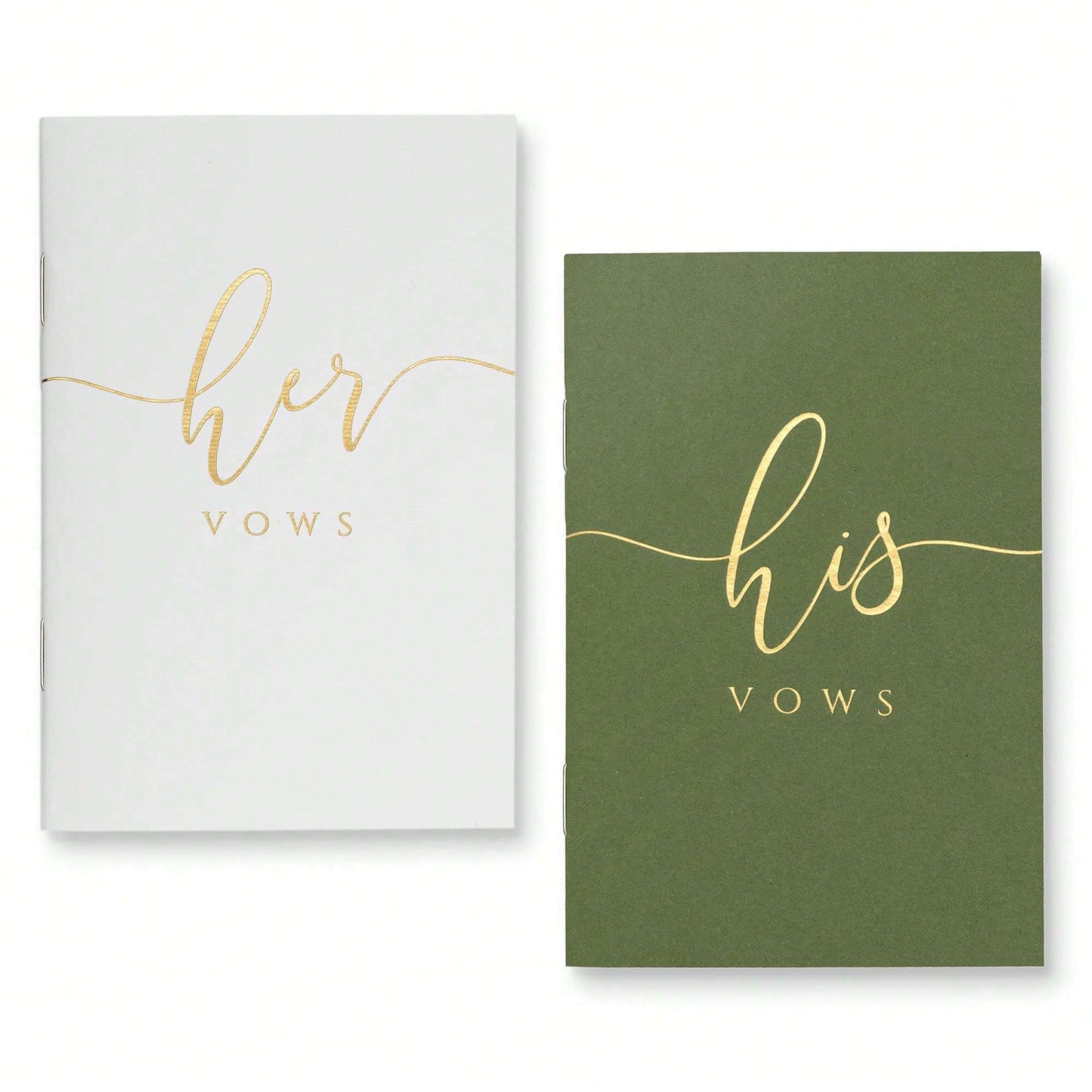 2PCS Wedding Vow Books, Vow Books His And Hers With Gold Foil Lettering, 28 Pages With Plenty Of Space To Write Your Vows, Perfect Wedding Essentials For Your Wedding Day Back To School