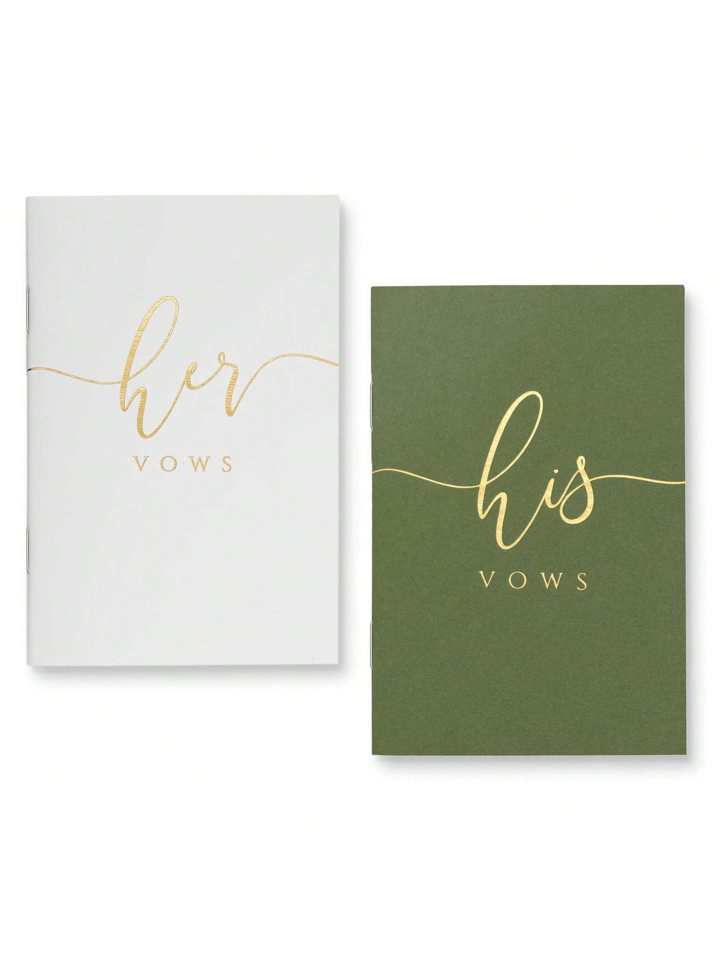 2PCS Wedding Vow Books, Vow Books His And Hers With Gold Foil Lettering, 28 Pages With Plenty Of Space To Write Your Vows, Perfect Wedding Essentials For Your Wedding Day Back To School