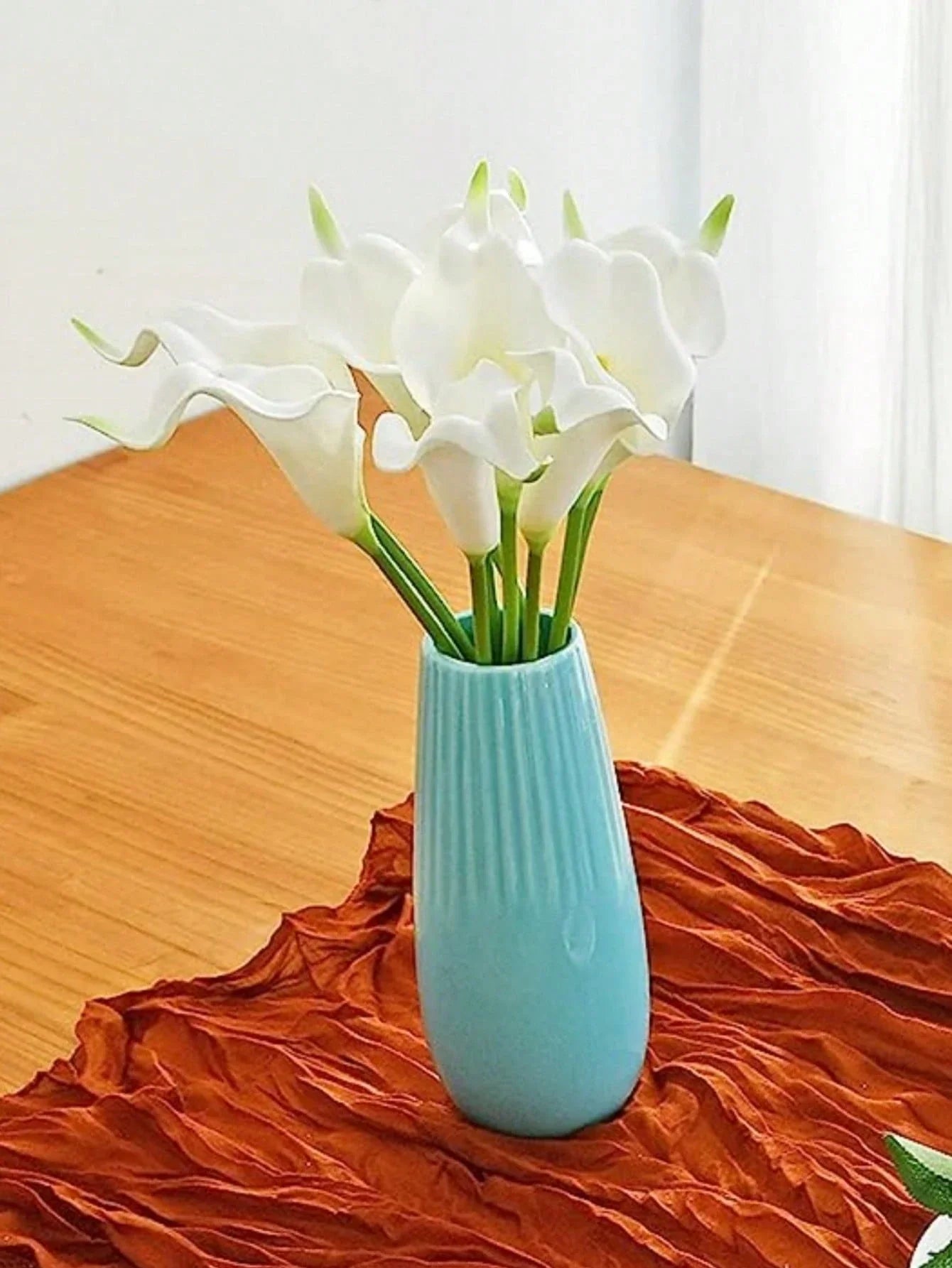 5/10/20pcs White Artificial Flowers, Silk Calla Lily And Lily 13.4", For Mother's Day, Easter, Home, Kitchen And Weddings