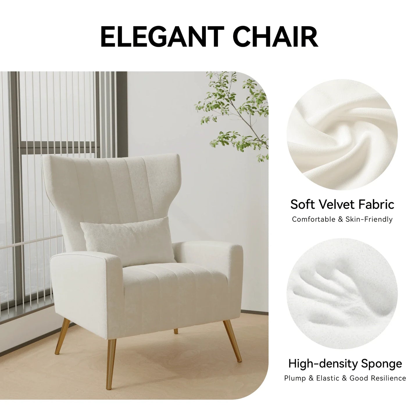 Nalupatio Velvet High-Back Lounge Armchair