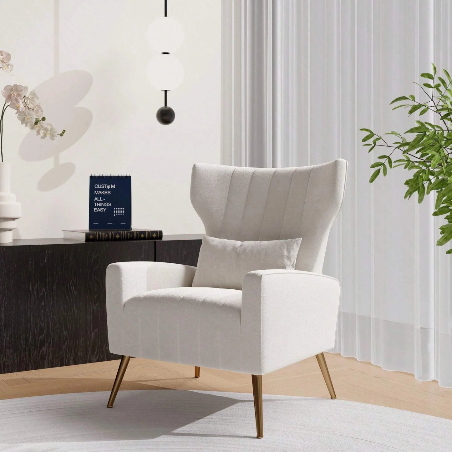 Nalupatio Velvet High-Back Lounge Armchair