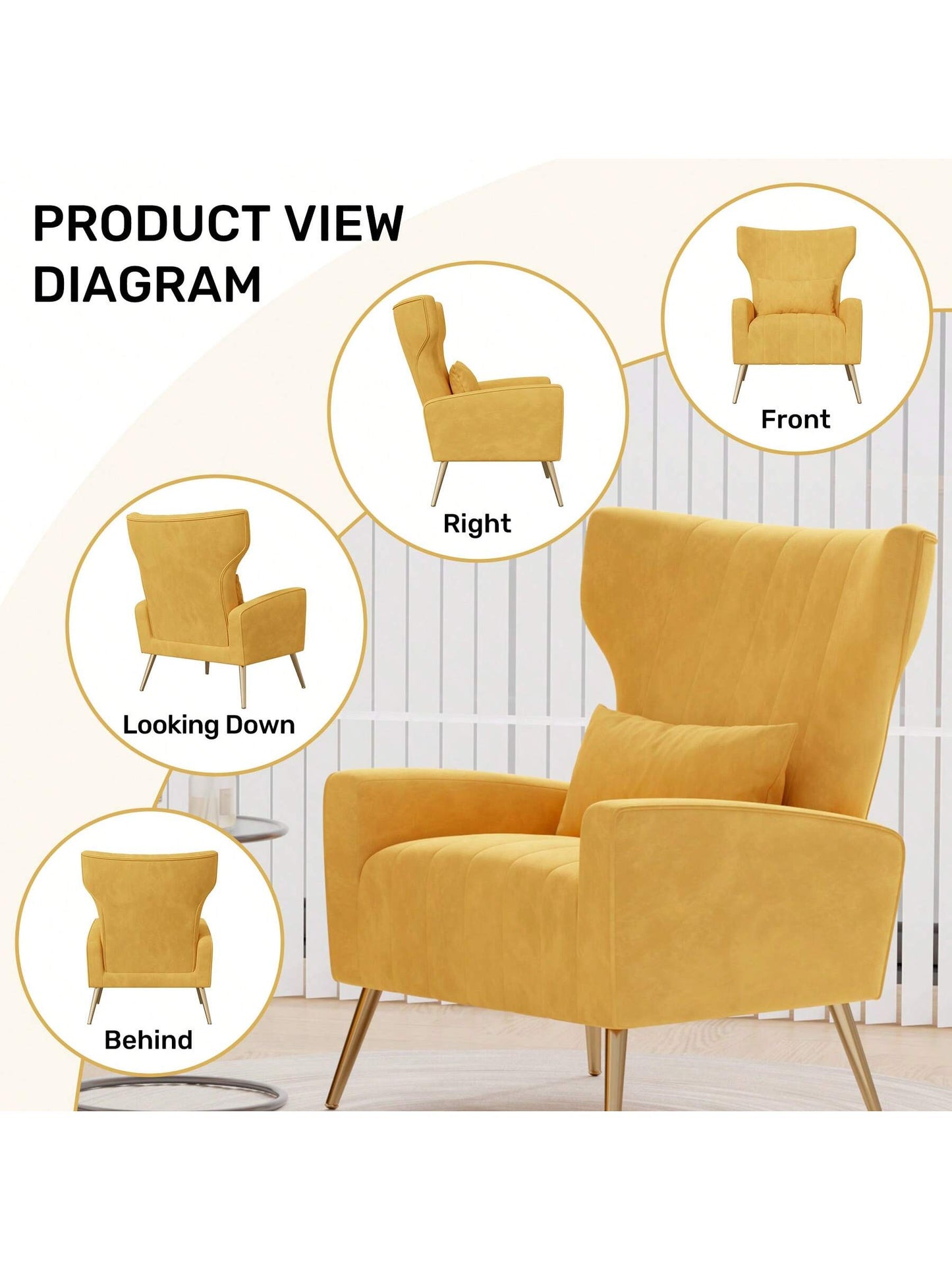 Nalupatio Velvet High-Back Lounge Armchair