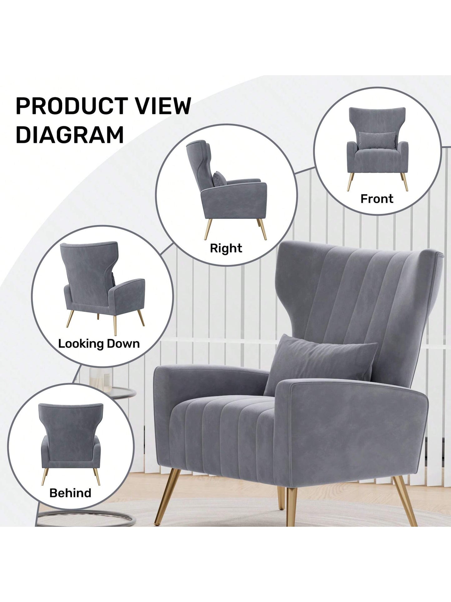 Nalupatio Velvet High-Back Lounge Armchair