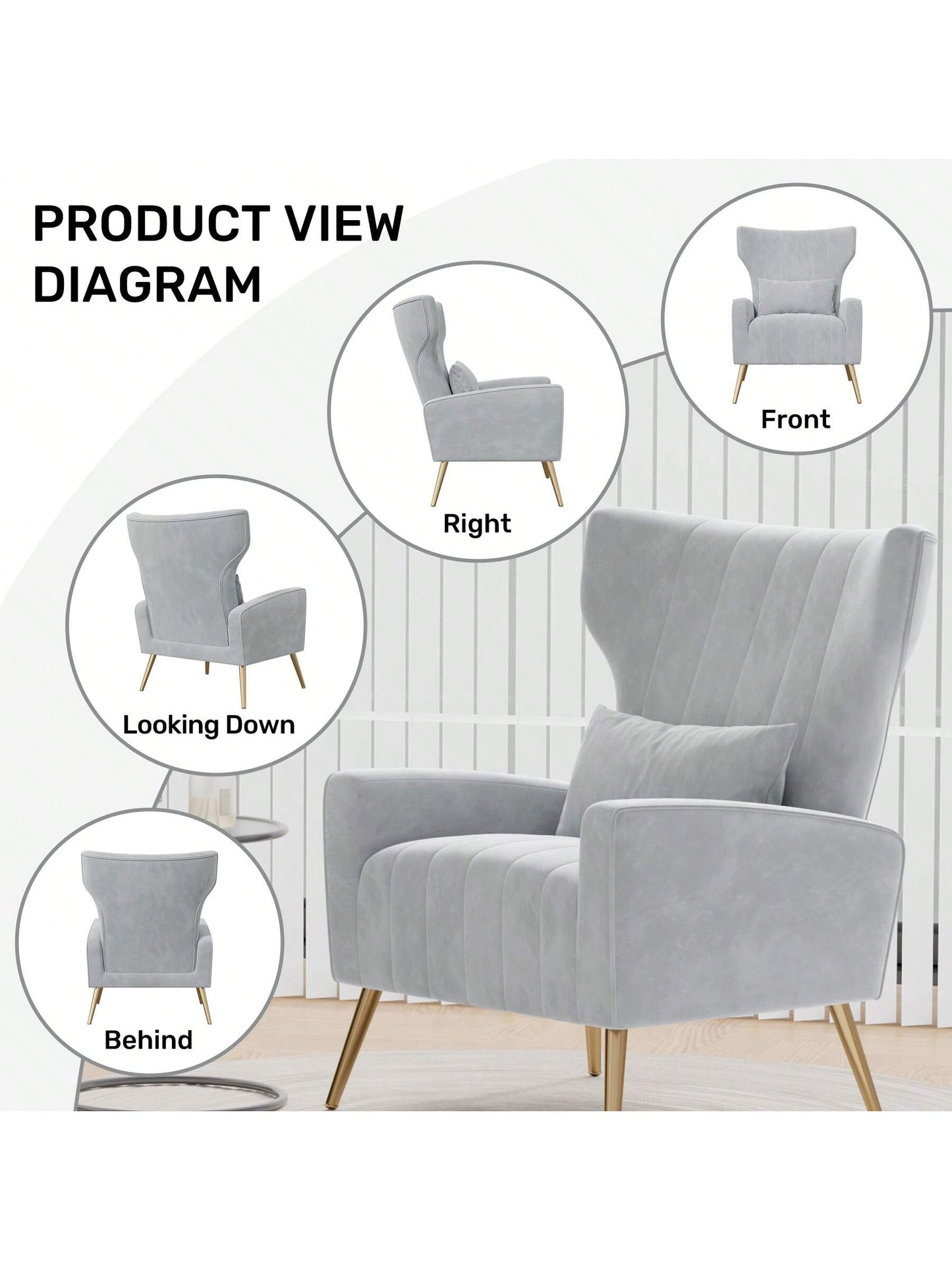 Nalupatio Velvet High-Back Lounge Armchair