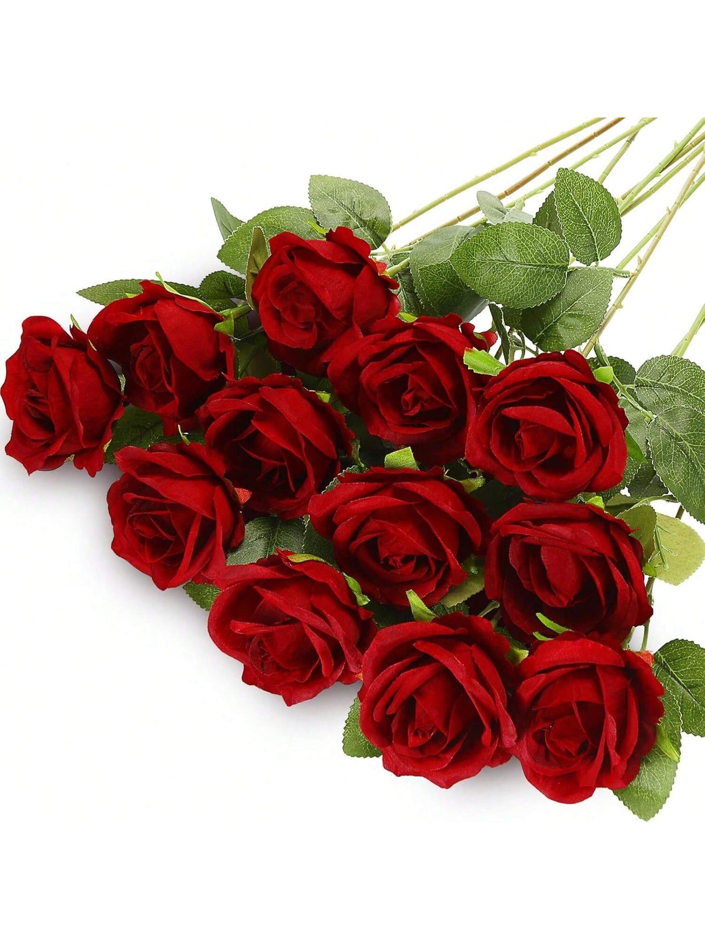 1pc/5pcs/10pcs/12pcs/20pcs Burgundy 20-Inch Artificial Roses, Premium Fake Roses, Suitable For Home Decor, Room Decor, Dining Table Decor, Wedding Decor, Bridal Bouquet, Wrist Corsage, Flower Arrangement Materials