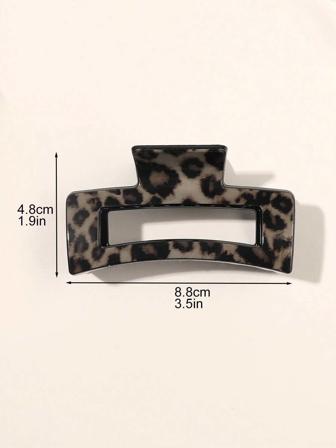 4pcs Leopard Print Hair Claw Clips, Glossy Minimalist Square Hair Clips Accessories For Daily & Casual Wear Hair Jaw Clip Hair Clamps Hair Clutch Hair Catcher Clip, School Stuff, College Fall Winter Hair Accessories For Women For Vacation Outfits Woman Fl