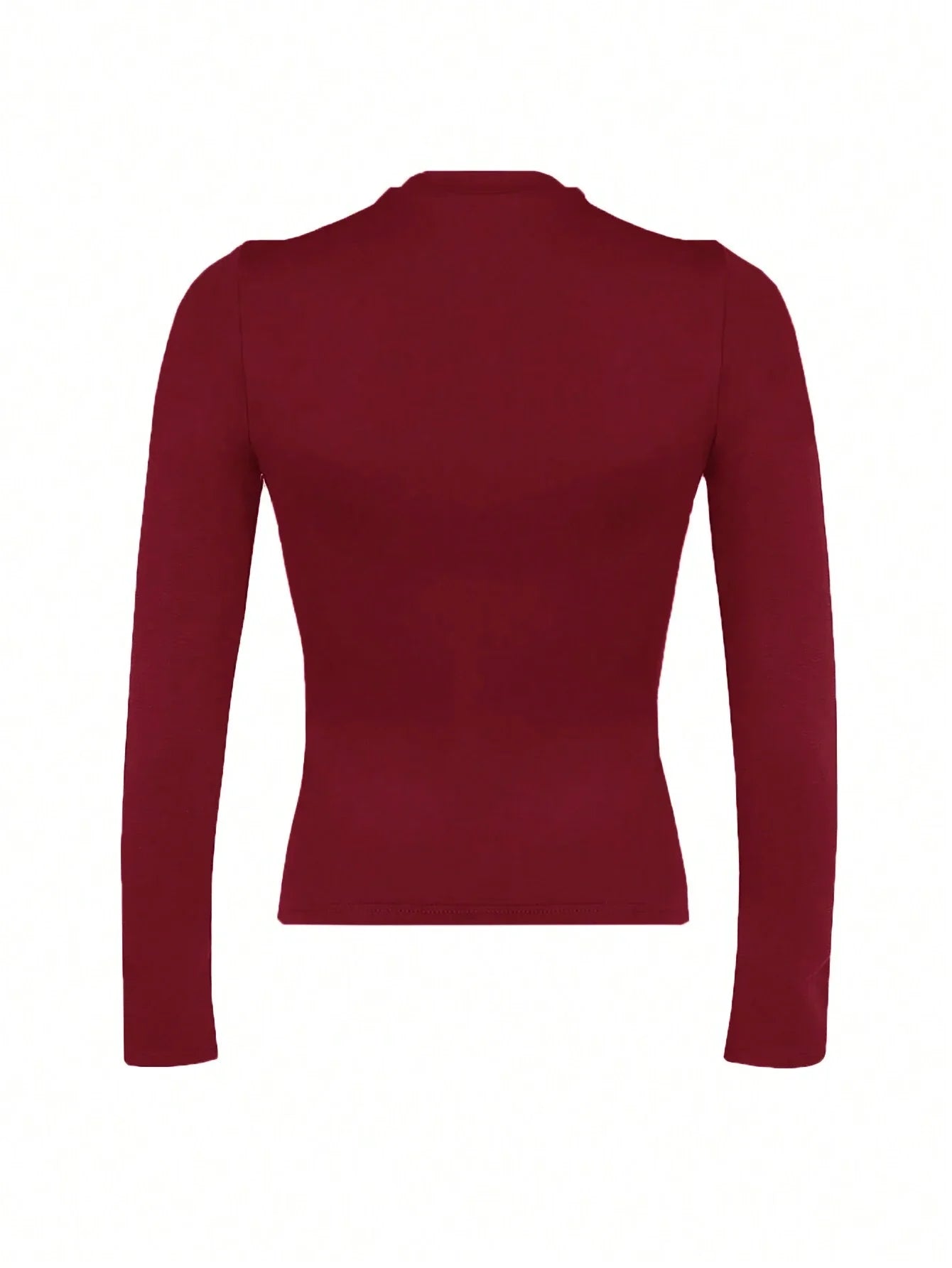 INAWLY Solva Women Autumn Solid Color Fitted Crew Neck Long Sleeve T-Shirt For Spring Fall Cloth For Women