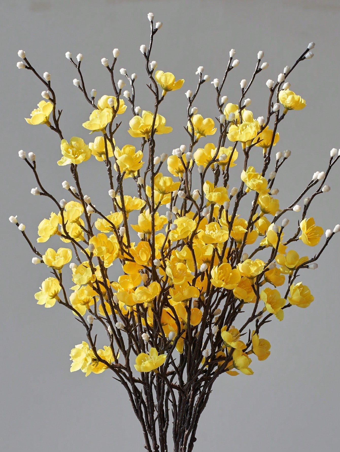 4/8pcs Artificial Flowers White Plum Blossom 21.7'' Fake Winter Sweet Long Stem Plastic Flowers Home Hotel Office Wedding Party Garden Decor