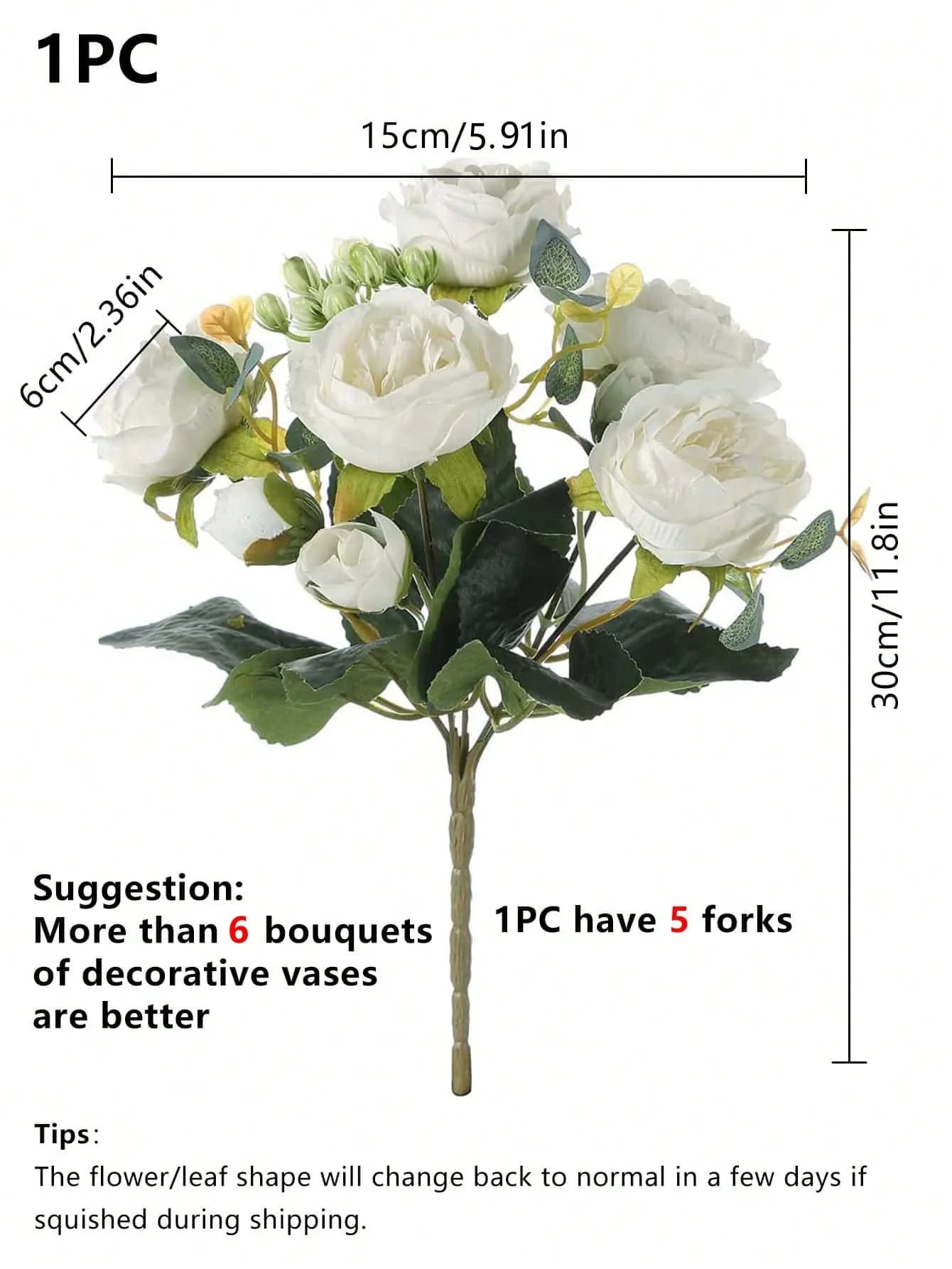 Artificial Rose Flower Bouquet Decor