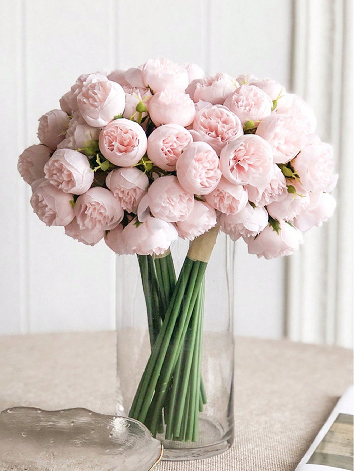 1 Bunch Silk Peony Bouquet Artificial Rose Flower 27 Flower Heads Artificial Peonies Flower For Home Wedding Party Centerpieces Arrangements Bridal Shower Decorations