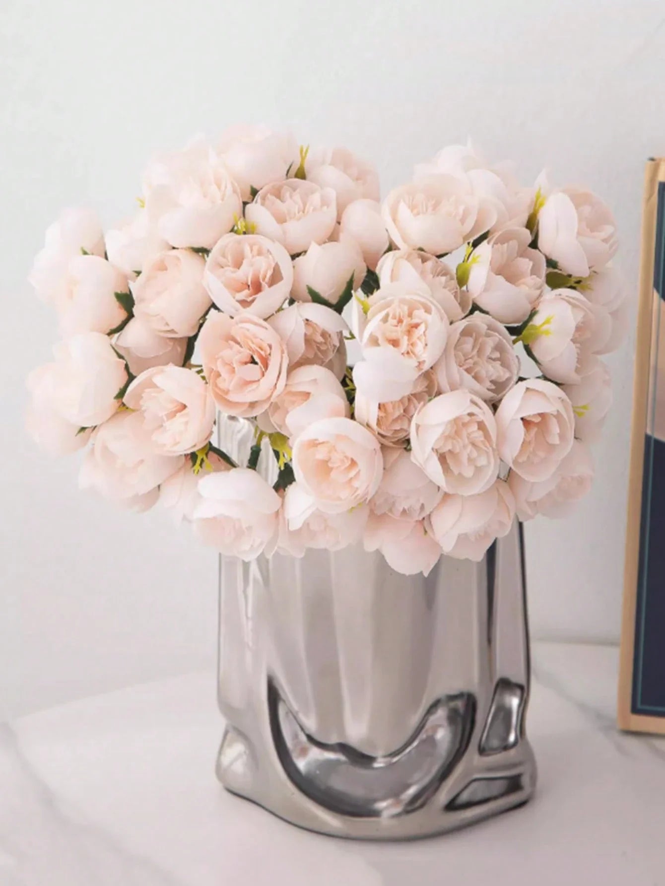 1 Bunch Silk Peony Bouquet Artificial Rose Flower 27 Flower Heads Artificial Peonies Flower For Home Wedding Party Centerpieces Arrangements Bridal Shower Decorations