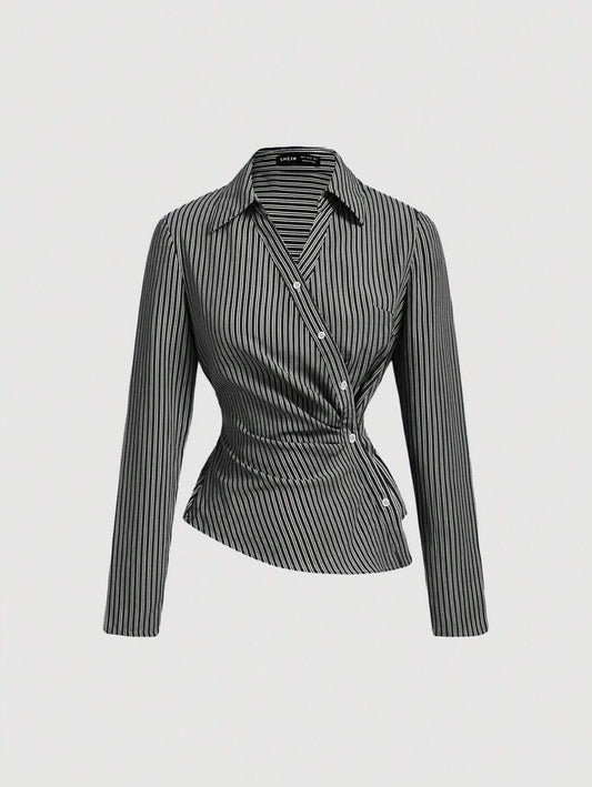 Women’s Striped Business Casual Blouse