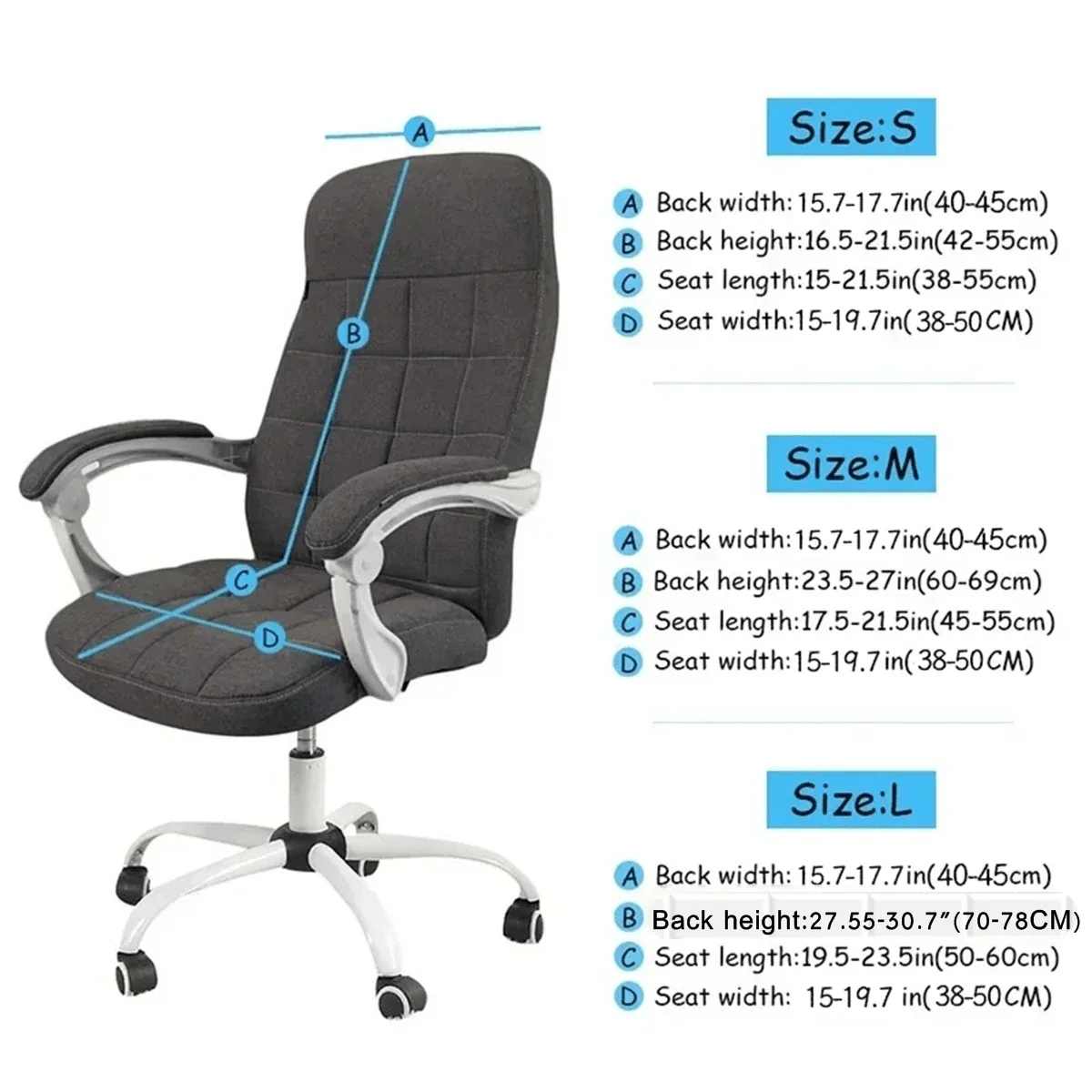 Velvet Stretch Office Chair Cover