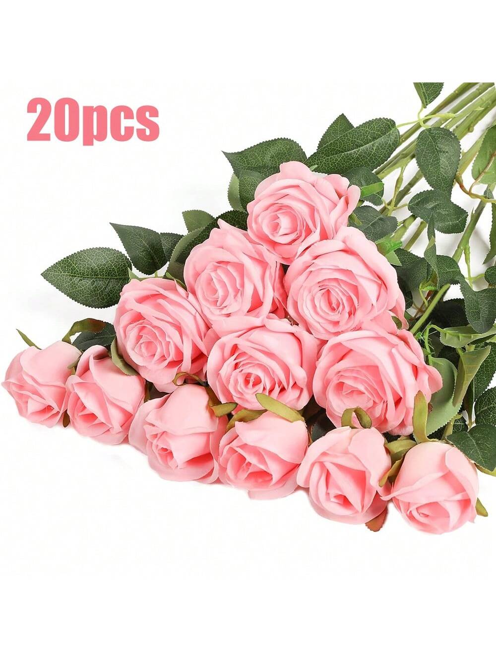 100pcs Artificial Deep Red Roses, Lifelike Flowers, Suitable For DIY Wedding Bouquets, Tabletop Decor, Bridal Shower, Valentine's Day Decoration, Baby Shower, Home Decor, Living Room, Dining Table, Wall, Garden, Wreath, Bedroom Decoration, Etc.
