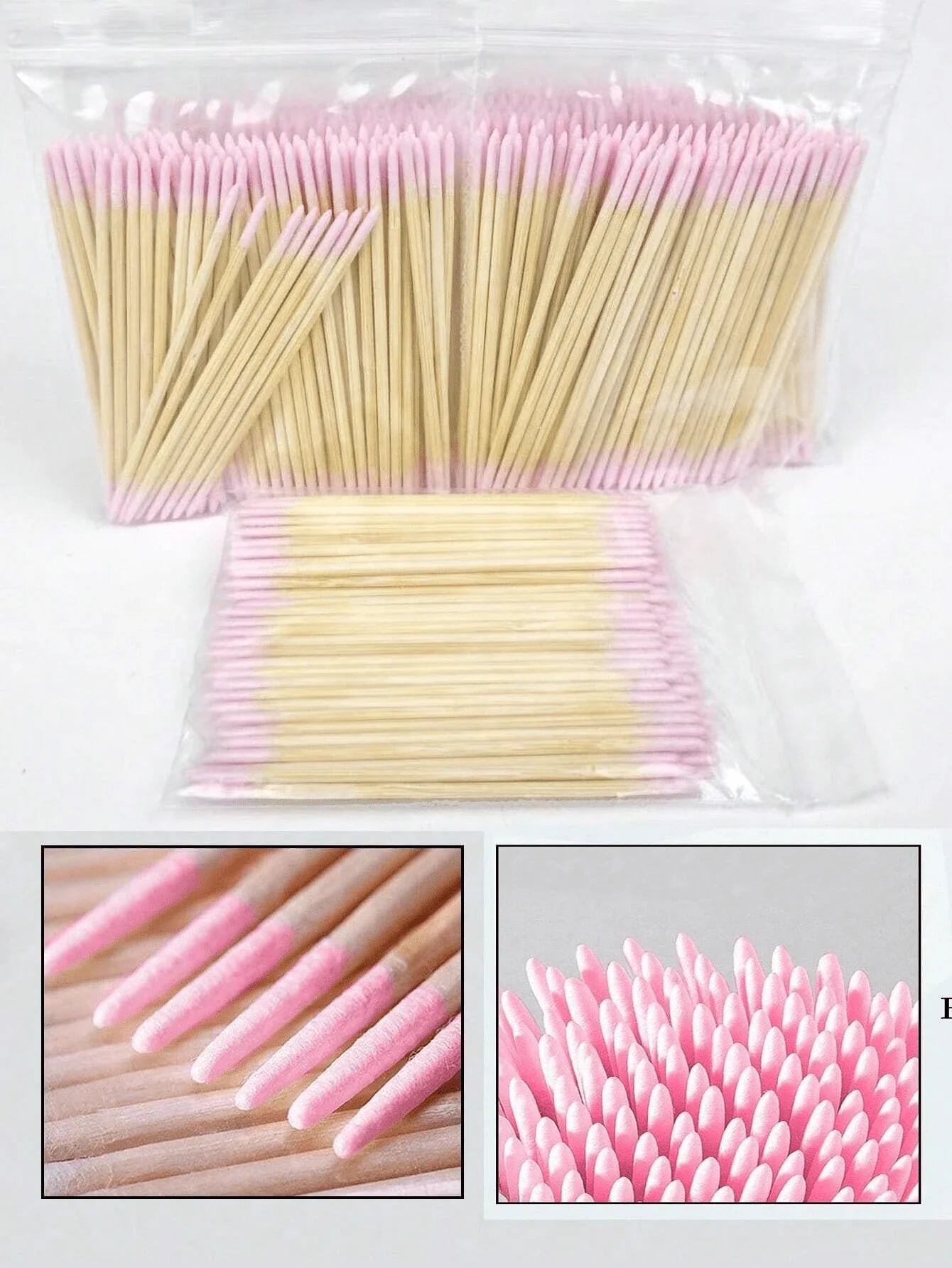 100/200/300/500/2000/5000pcs Double-Ended Nail Polish Remover Sticks, Small Dual-Tip Eyebrow Makeup Remover Tools, Approx. 100pcs/Pack (Packaged As 1/2/3/5 Packs)