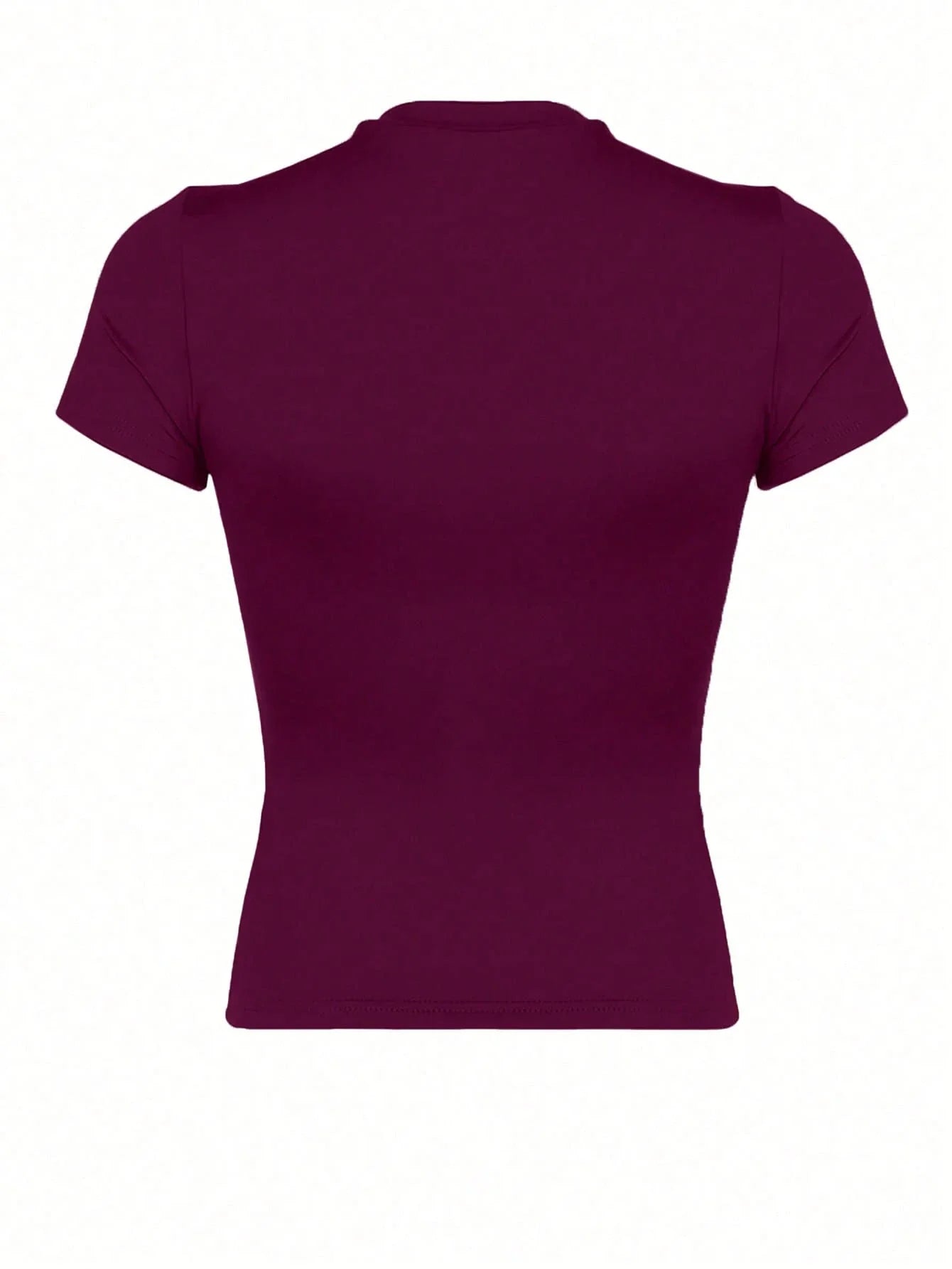 INAWLY Solva Women's Plain Round Neck Short Sleeve Cropped Slim Fit T-Shirt