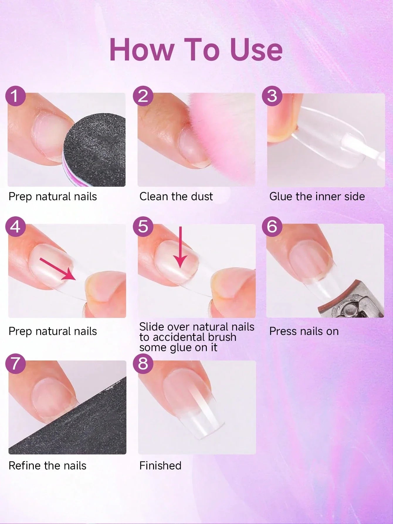 Extra Strong Brush-On Nail Glue For Acrylic Nails, Nail Tips & Press-On Nails (8ml) With File For Glue-On Fake Nails, Fix Broken Nail Repair. Acrylic Nail Glue Nail Bond Nail Glue Gel
