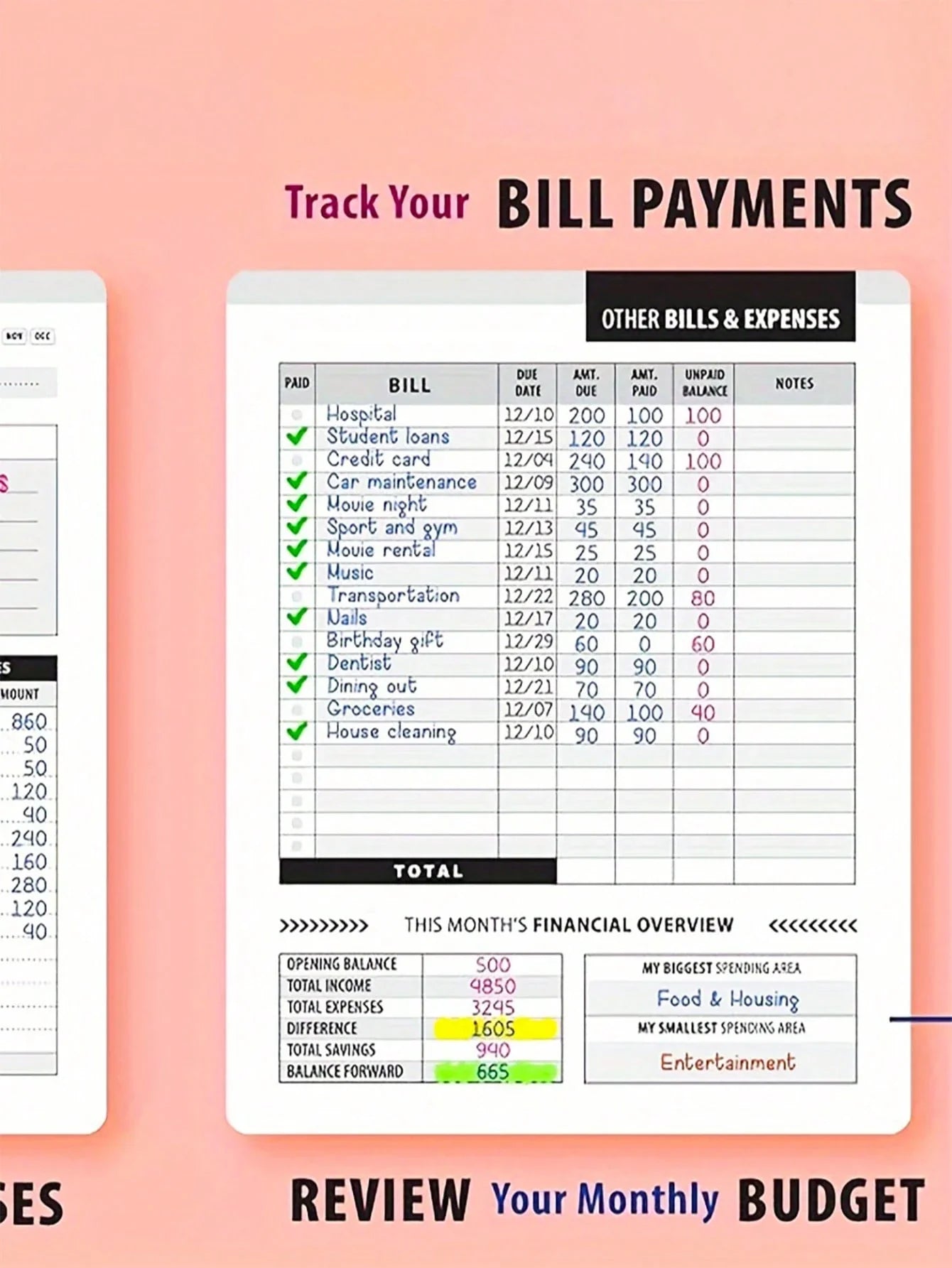 LocalA New Journey Of 48 Months Of Financial Planning! This Bill Payment And Budget Tracking Program Includes A Monthly Financial Organizer Notebook To Help You Clearly Record Your Household Expenditure List. From Income To Expenses, It Provides A Compreh